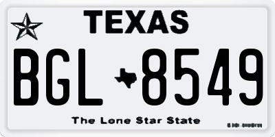 TX license plate BGL8549