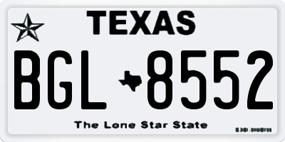 TX license plate BGL8552