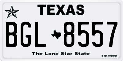 TX license plate BGL8557