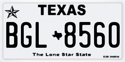 TX license plate BGL8560