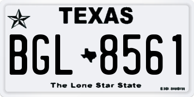 TX license plate BGL8561