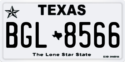 TX license plate BGL8566