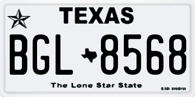 TX license plate BGL8568