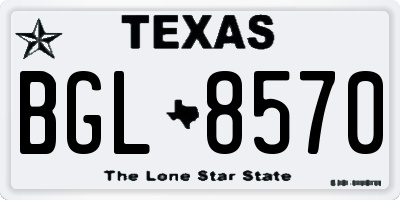 TX license plate BGL8570