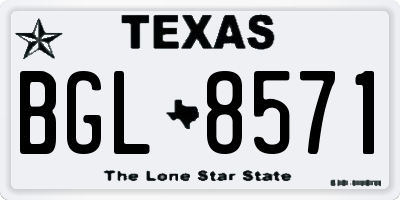 TX license plate BGL8571