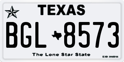 TX license plate BGL8573