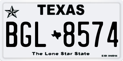 TX license plate BGL8574