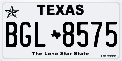 TX license plate BGL8575