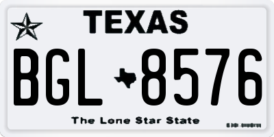 TX license plate BGL8576