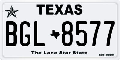 TX license plate BGL8577