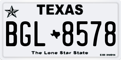 TX license plate BGL8578