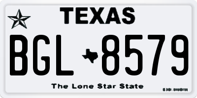 TX license plate BGL8579