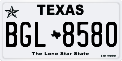 TX license plate BGL8580