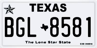 TX license plate BGL8581