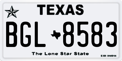 TX license plate BGL8583