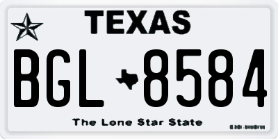 TX license plate BGL8584