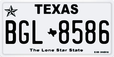 TX license plate BGL8586
