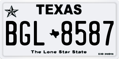 TX license plate BGL8587