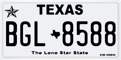 TX license plate BGL8588