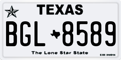 TX license plate BGL8589