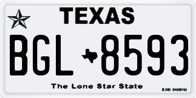 TX license plate BGL8593
