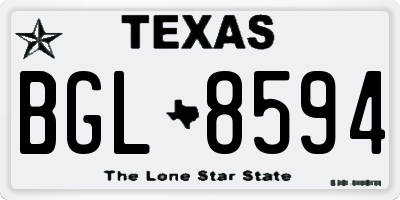 TX license plate BGL8594