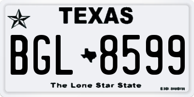 TX license plate BGL8599