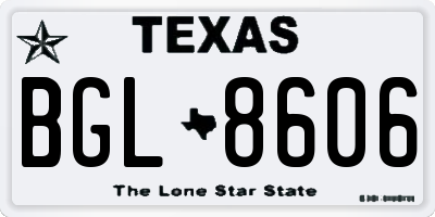 TX license plate BGL8606