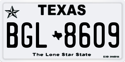 TX license plate BGL8609