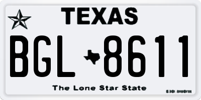 TX license plate BGL8611