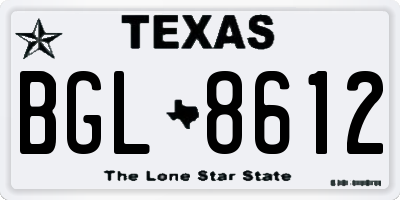 TX license plate BGL8612