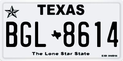 TX license plate BGL8614