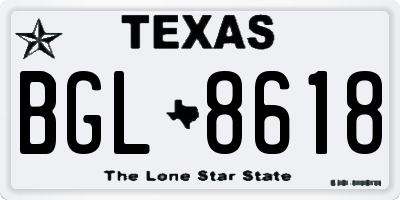 TX license plate BGL8618