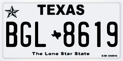 TX license plate BGL8619