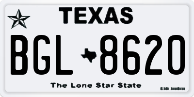 TX license plate BGL8620