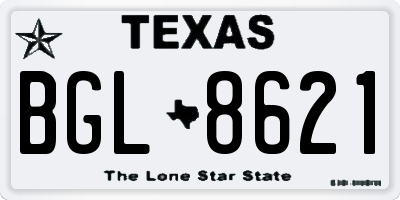 TX license plate BGL8621