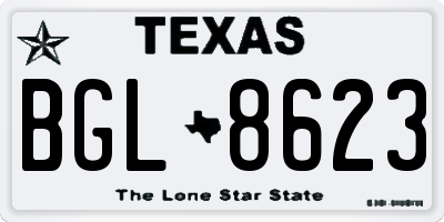 TX license plate BGL8623