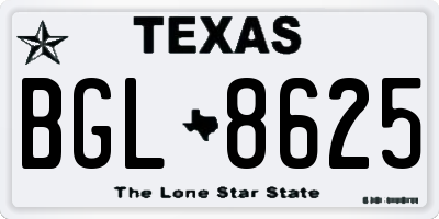 TX license plate BGL8625