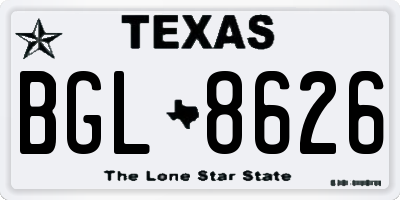 TX license plate BGL8626
