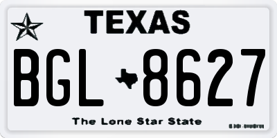 TX license plate BGL8627