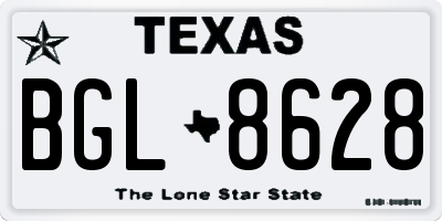 TX license plate BGL8628