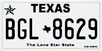 TX license plate BGL8629