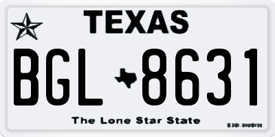 TX license plate BGL8631