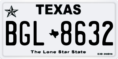 TX license plate BGL8632