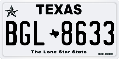 TX license plate BGL8633