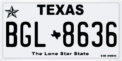 TX license plate BGL8636