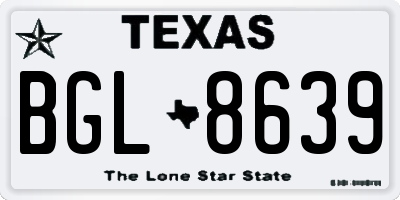 TX license plate BGL8639