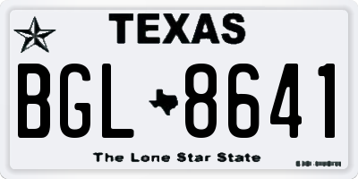 TX license plate BGL8641