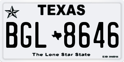 TX license plate BGL8646