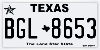 TX license plate BGL8653